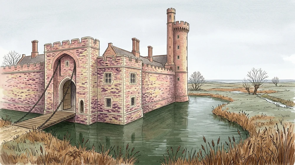 El castillo tenía un foso de agua, con puentes levadizos.