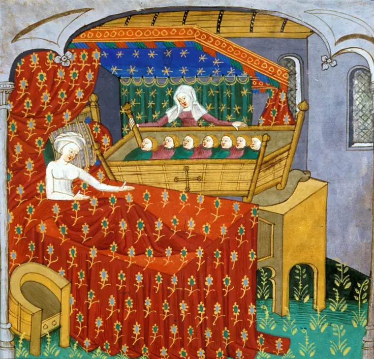 Maestro de Talbot, Talbot Shrewsbury Book (Ruan, h. 1444-1445), British Library, Royal MS 15 E VI, f. 273r (detalle). Wikimedia Commons, dominio público. Imagen recortada.